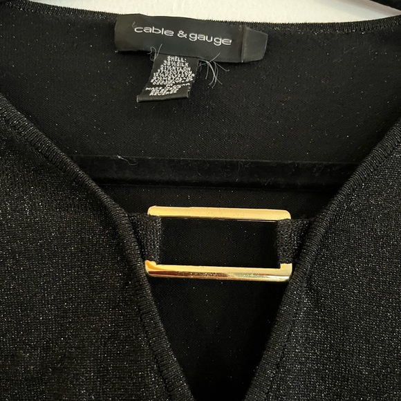 Cable & Gauge Black Sparkly Blouse Size Medium - Picture 2 of 3